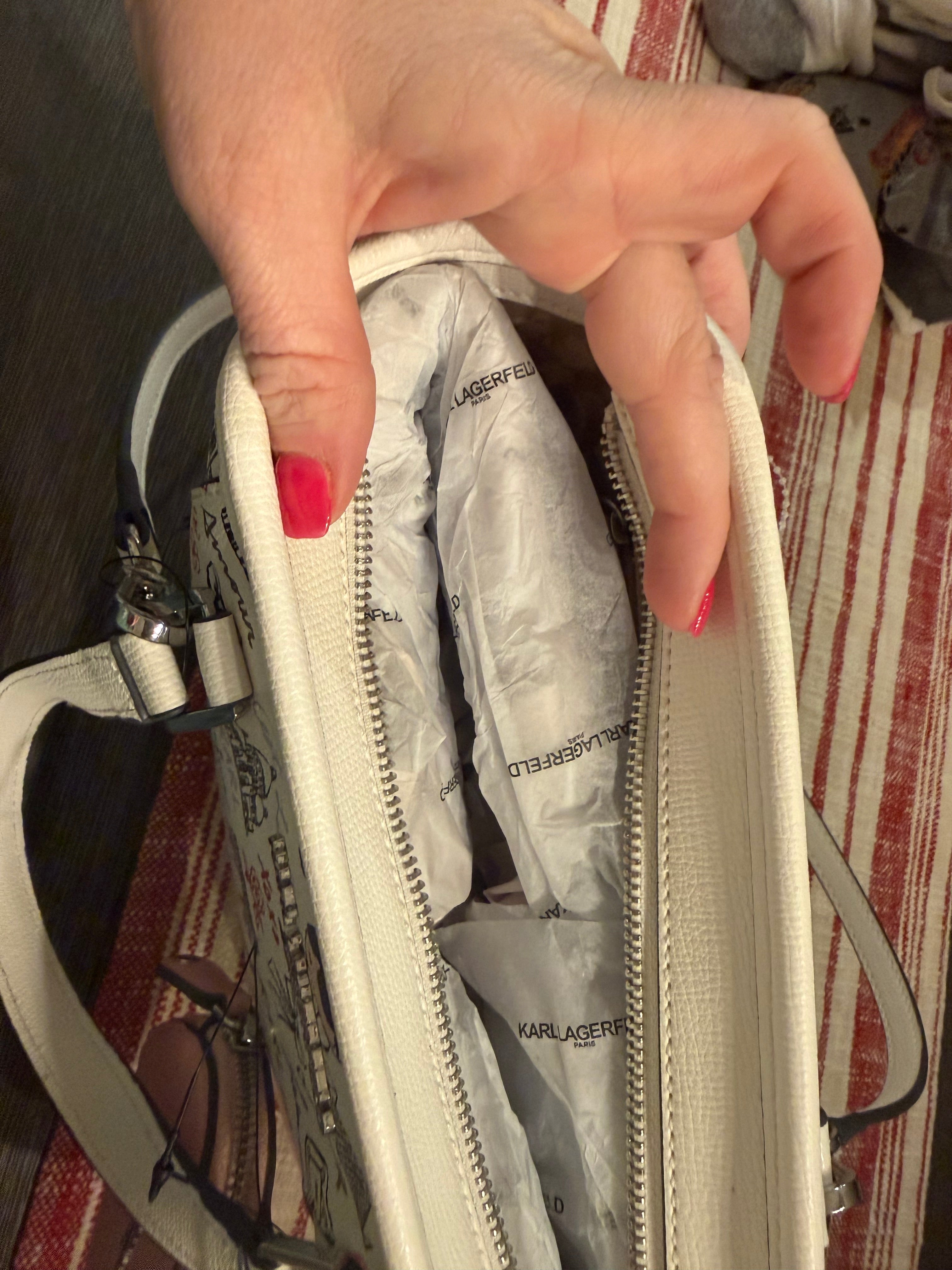 Karl Lagerfeld White Multi Colored Handbag